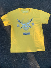 Load image into Gallery viewer, WICKED REFLECTIVE EST SKULL TEE (YELLOW)
