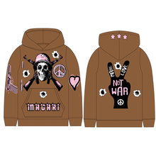 Load image into Gallery viewer, MAGARI LOVE AND WAR HOODIE BROWN
