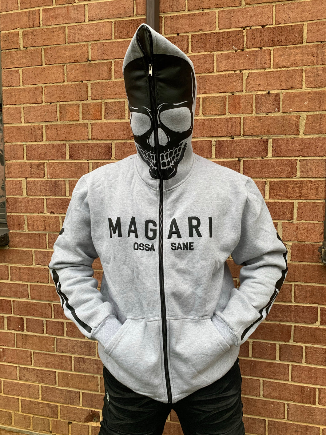 MAGARI SKELETON FULL ZIP (GREY/BLACK)(SAMPLE)